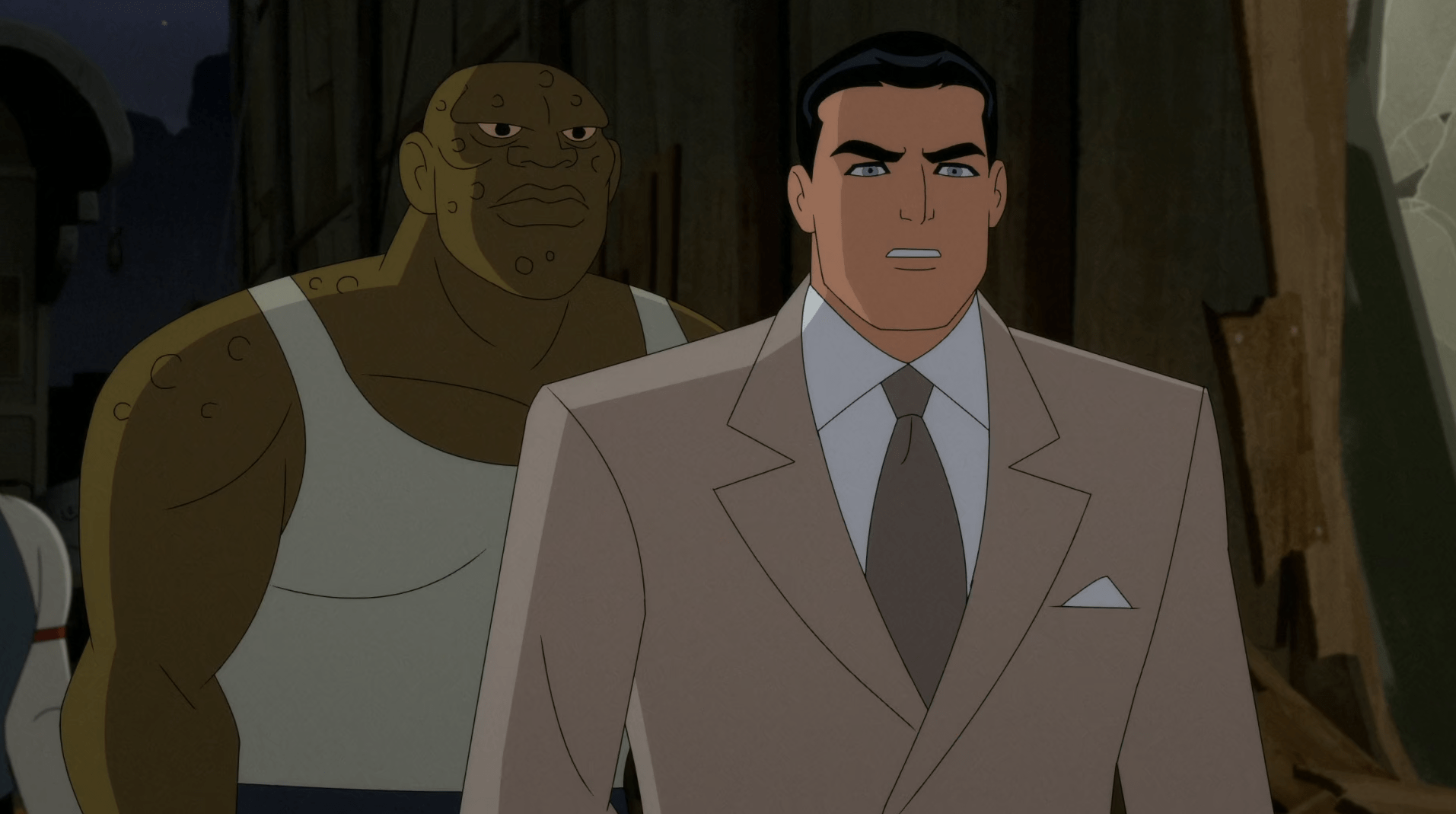Crocodilo e Bruce Wayne em Batman Cruzado Encapuzado
