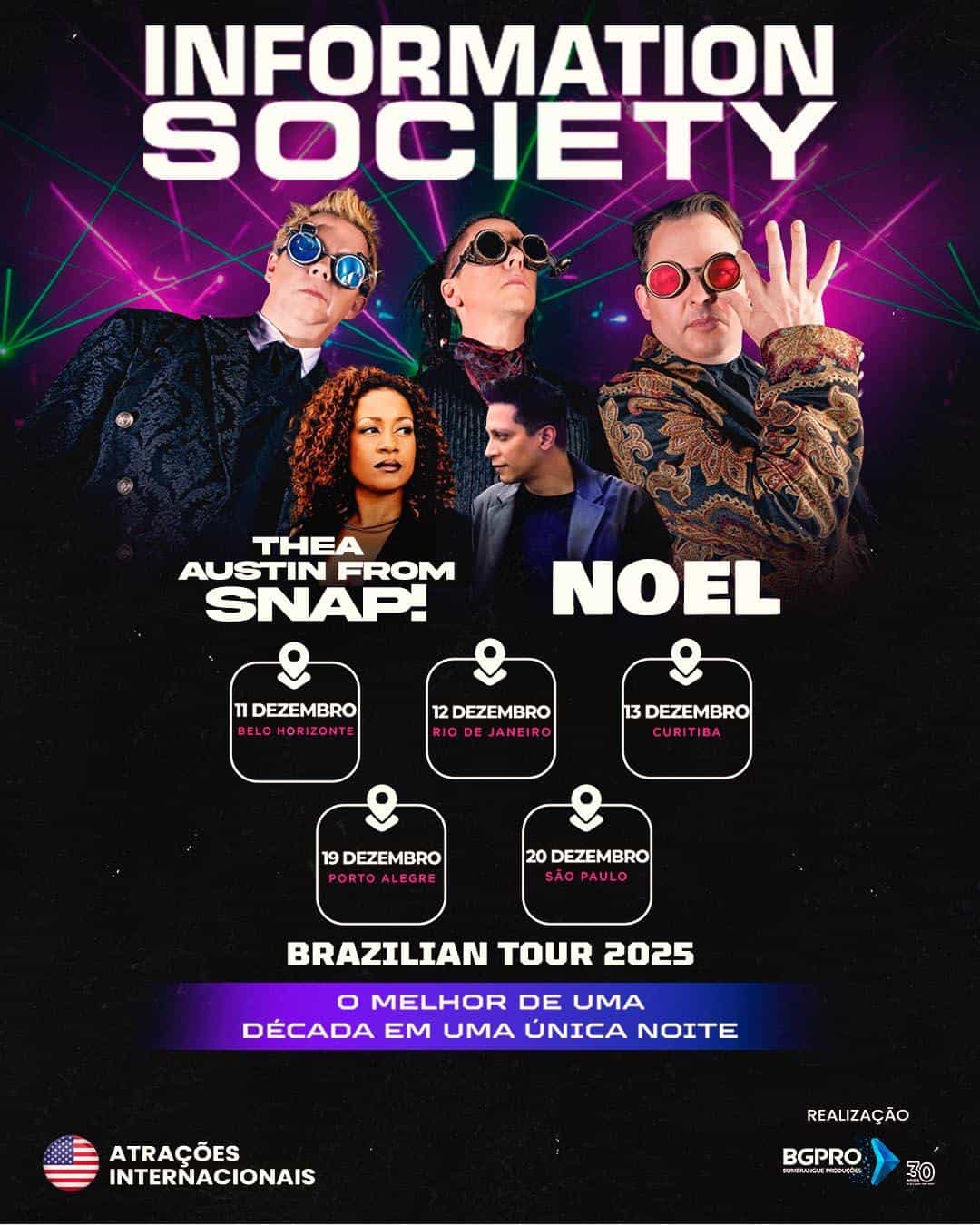 Information Society, Thea Austin e Noel juntos no Brasil