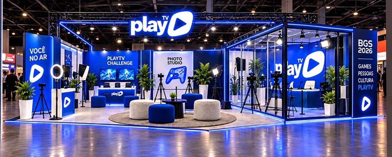 O stand da PlayTV na BGS 2026 / Divulgação